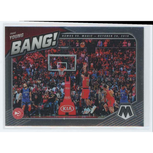 2020-21 Panini Mosaic Basketball Bang! #13 Trae Young Atlanta Hawks Insert - Collectible Craze America