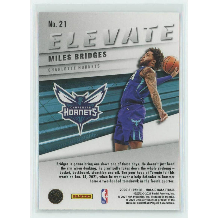 2020-21 Panini Mosaic Basketball Elevate #21 Miles Bridges Charlotte Hornets - Collectible Craze America