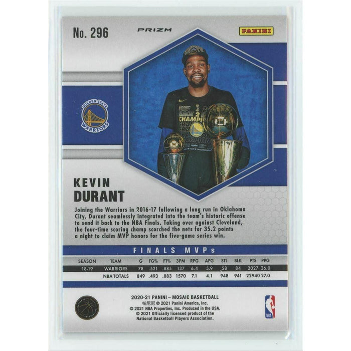 2020-21 Panini Mosaic Basketball Finals MVPs #296 Kevin Durant Golden State - Collectible Craze America