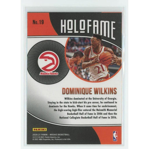 2020-21 Panini Mosaic Basketball Holofame #19 Dominique Wilkins Atlanta Hawks - Collectible Craze America