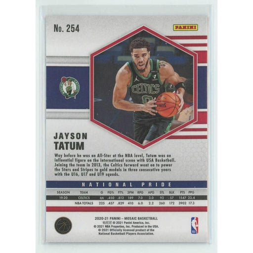 2020-21 Panini Mosaic Basketball National Pride #254 Jayson Tatum Boston Celtics - Collectible Craze America