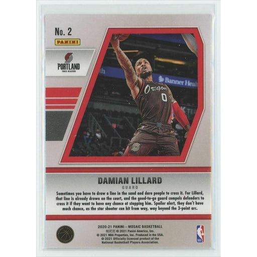 2020-21 Panini Mosaic Basketball Will To Win #2 Damian Lillard Portland Trail - Collectible Craze America