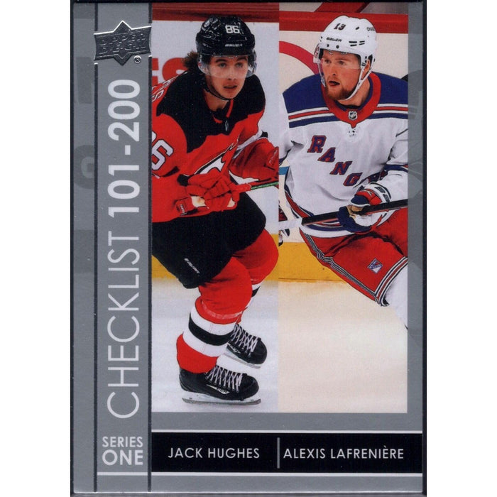 2020-21 UD Hockey Series 1 Jack Hughes New Jersey Devils #363 Checklist - Collectible Craze America