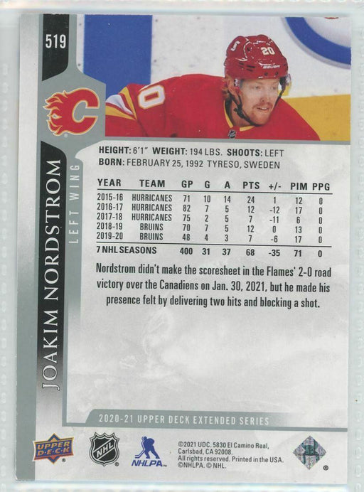 2020-21 Upper Deck #519 Joakim Nordstrom Calgary Flames - Collectible Craze America