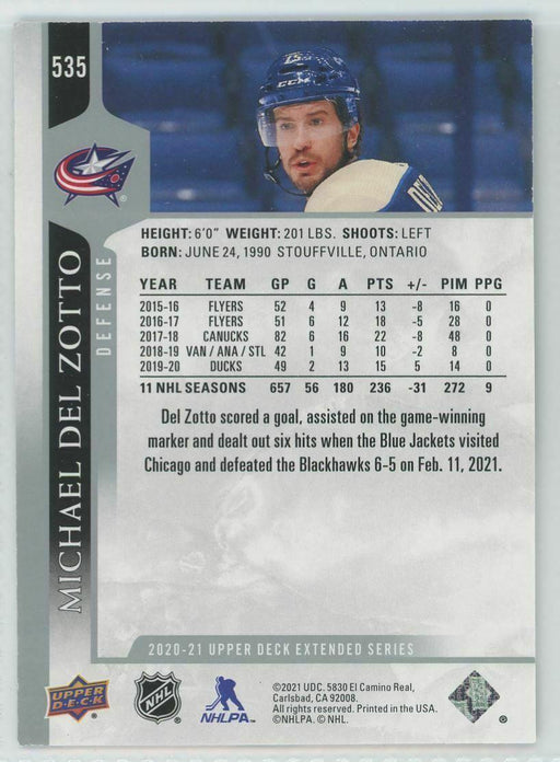 2020-21 Upper Deck #535 Michael Del Zotto Columbus Blue Jackets - Collectible Craze America