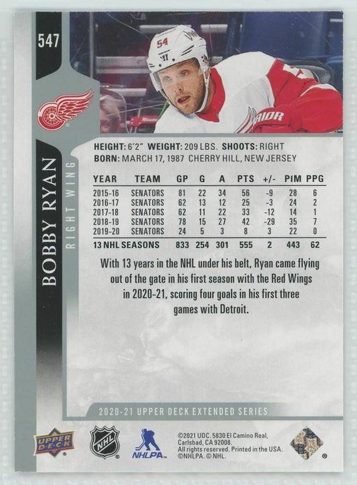 2020-21 Upper Deck #547 Bobby Ryan Detroit Red Wings - Collectible Craze America