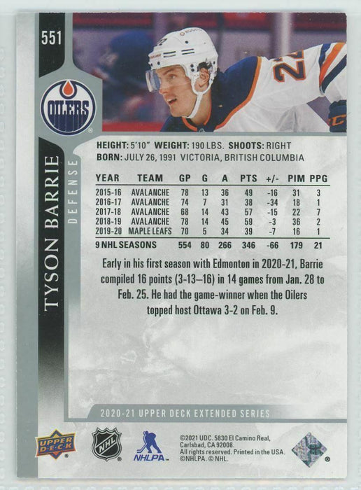 2020-21 Upper Deck #551 Tyson Barrie Edmonton Oilers - Collectible Craze America