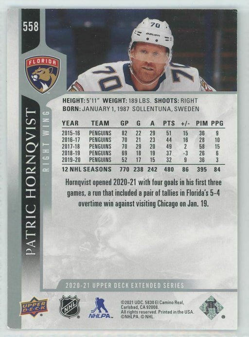 2020-21 Upper Deck #558 Patric Hornqvist Florida Panthers - Collectible Craze America