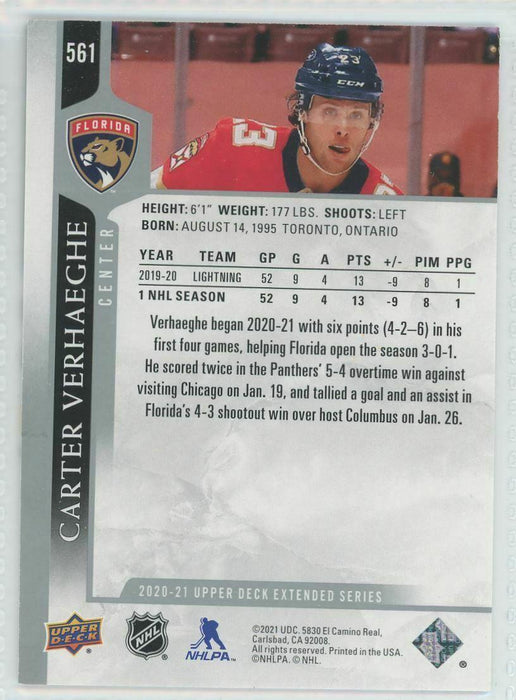 2020-21 Upper Deck #561 Carter Verhaeghe Florida Panthers - Collectible Craze America