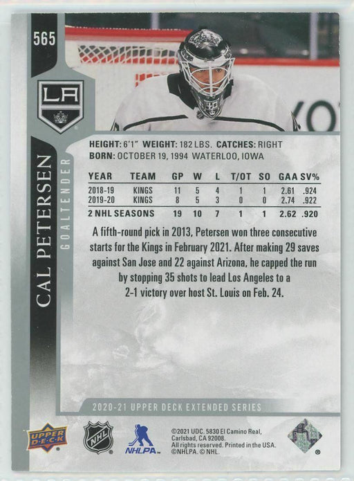 2020-21 Upper Deck #565 Cal Petersen Los Angeles Kings - Collectible Craze America