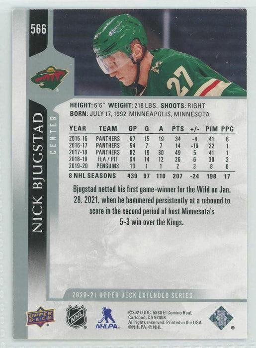 2020-21 Upper Deck #566 Nick Bjugstad Minnesota Wild - Collectible Craze America