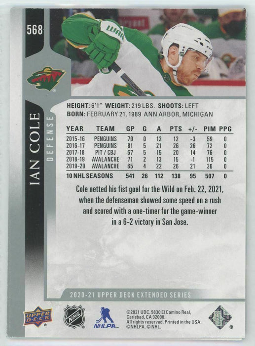 2020-21 Upper Deck #568 Ian Cole Minnesota Wild - Collectible Craze America