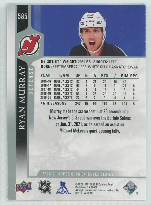 2020-21 Upper Deck #585 Ryan Murray New Jersey Devils - Collectible Craze America