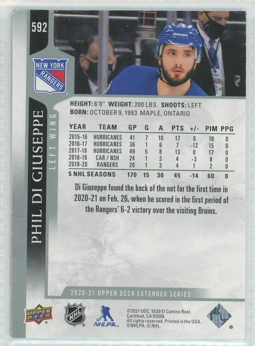 2020-21 Upper Deck #592 Phil Di Giuseppe New York Rangers - Collectible Craze America