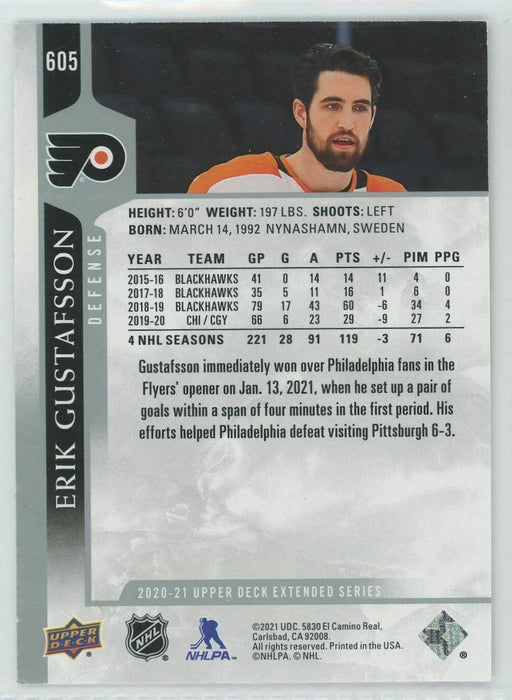 2020-21 Upper Deck #605 Erik Gustafsson Philadelphia Flyers - Collectible Craze America