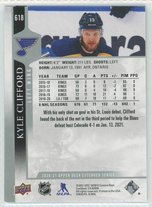 2020-21 Upper Deck #618 Kyle Clifford St. Louis Blues - Collectible Craze America