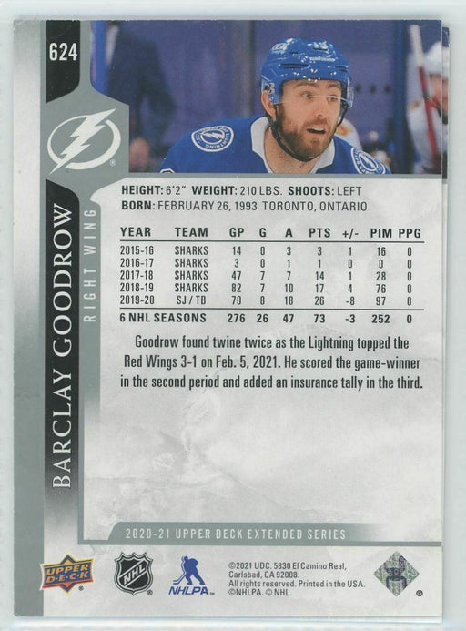 2020-21 Upper Deck #624 Barclay Goodrow Tampa Bay Lightning - Collectible Craze America