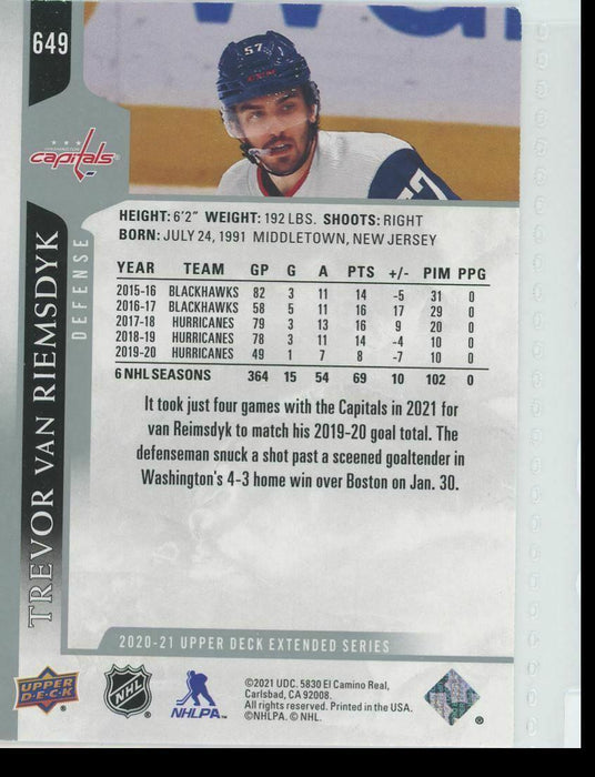 2020-21 Upper Deck #649 Trevor van Riemsdyk Washington Capitals - Collectible Craze America