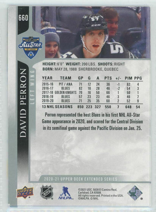 2020-21 Upper Deck #660 David Perron St. Louis Blues - Collectible Craze America