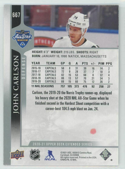 2020-21 Upper Deck #667 John Carlson Washington Capitals - Collectible Craze America