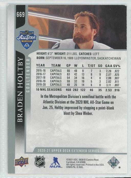 2020-21 Upper Deck #669 Braden Holtby Washington Capitals - Collectible Craze America