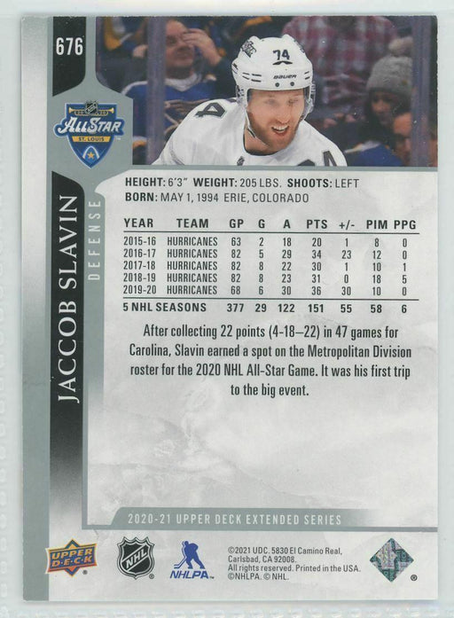 2020-21 Upper Deck #676 Jaccob Slavin Carolina Hurricanes - Collectible Craze America