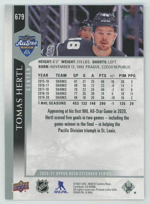 2020-21 Upper Deck #679 Tomas Hertl San Jose Sharks - Collectible Craze America