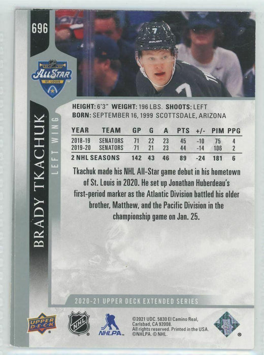2020-21 Upper Deck #696 Brady Tkachuk Ottawa Senators - Collectible Craze America