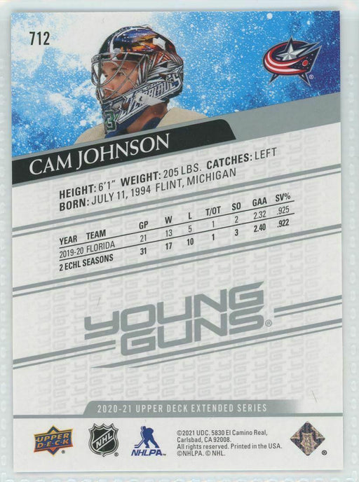 2020-21 Upper Deck #712 Cam Johnson RC Columbus Blue Jackets - Collectible Craze America