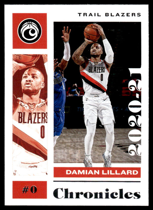 Damian Lillard 2020 Panini Chronicles Basketball Chronicles Front of Card