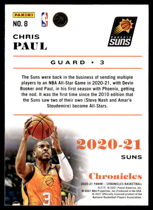 Chris Paul 2020 Panini Chronicles Basketball Chronicles Back of Card