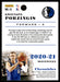 Kristaps Porzingis 2020 Panini Chronicles Basketball Chronicles Back of Card