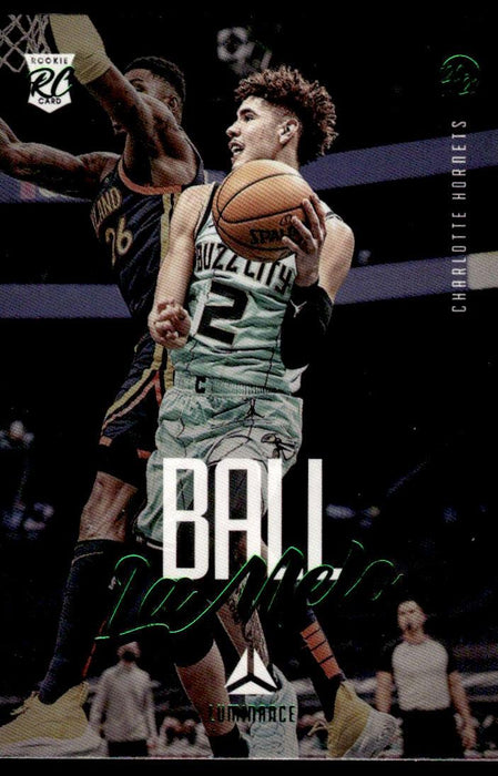 Lamelo Ball 2020 Panini Chronicles Basketball Green Luminance Front of Card