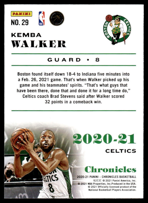 Kemba Walker 2020 Panini Chronicles Basketball Chronicles Back of Card