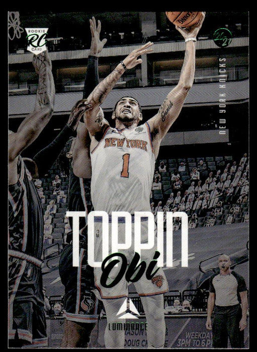 Obi Toppin 2020 Panini Chronicles Basketball Green Luminance Front of Card