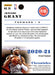 Jerami Grant 2020 Panini Chronicles Basketball Chronicles Back of Card