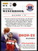 Russell Westbrook 2020 Panini Chronicles Basketball Chronicles Back of Card