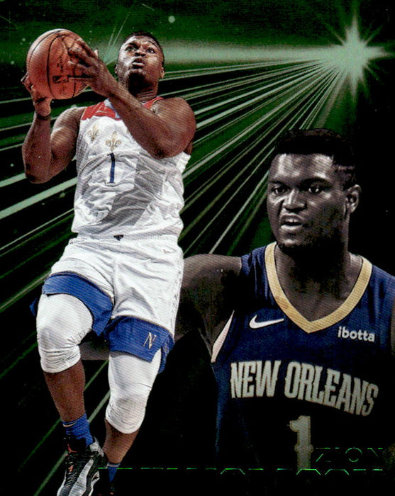 Zion Williamson 2020 Panini Chronicles Basketball Green Essentials Front of Card