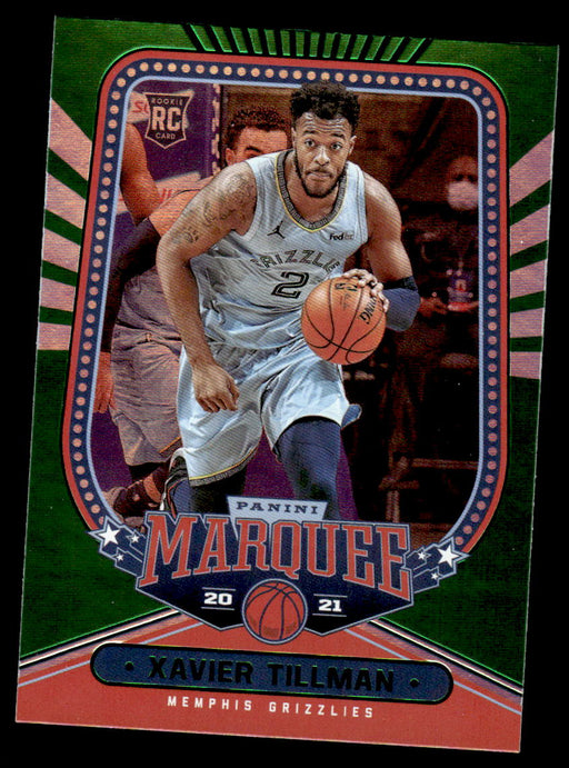 Xavier Tillman 2020 Panini Chronicles Basketball Green Marquee Front of Card