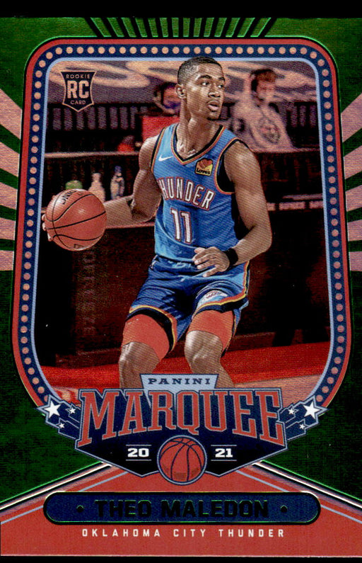 Theo Maledon 2020 Panini Chronicles Basketball Green Marquee Front of Card