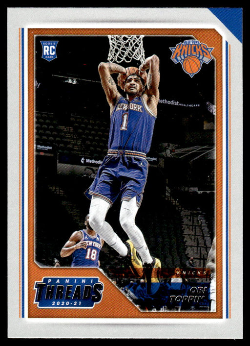 Obi Toppin 2020 Panini Chronicles Basketball Threads Front of Card