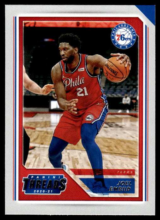 Joel Embiid 2020 Panini Chronicles Basketball Threads Front of Card