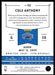 Cole Anthony 2020 Panini Chronicles Basketball Panini Back of Card