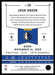 Josh Green 2020 Panini Chronicles Basketball Panini Back of Card