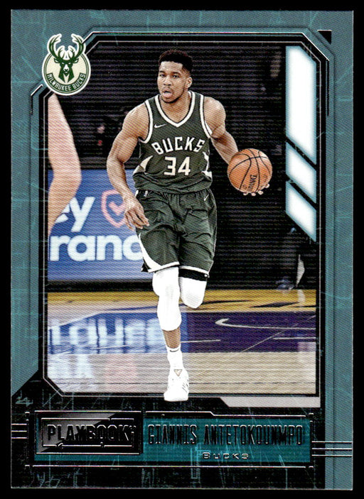 Giannis Antetokounmpo 2020 Panini Chronicles Basketball Playbook Front of Card