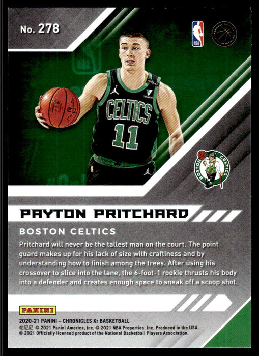 Payton Pritchard 2020 Panini Chronicles Basketball XR Back of Card