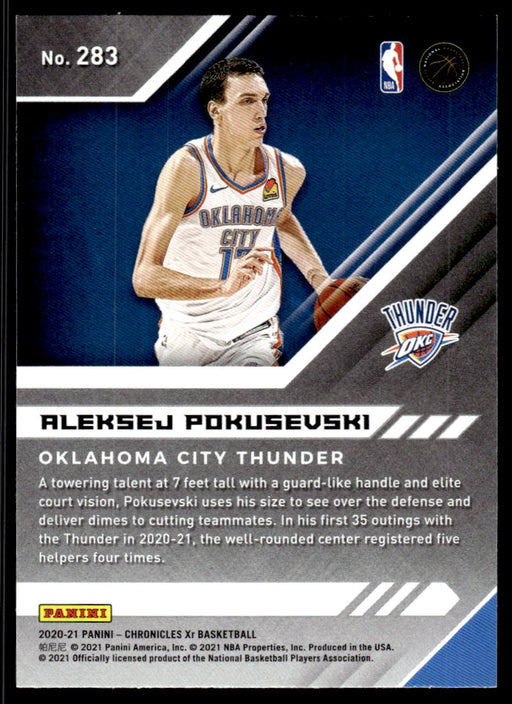 Aleksej Pokusevski 2020 Panini Chronicles Basketball XR Back of Card