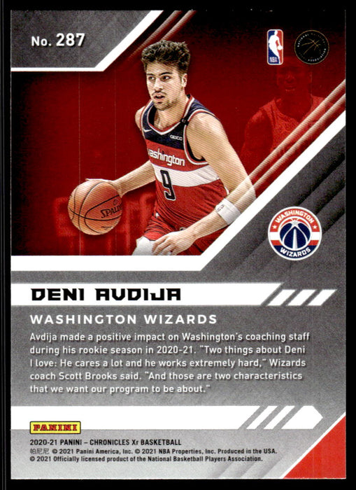 Deni Avdija 2020 Panini Chronicles Basketball XR Back of Card