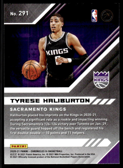 Tyrese Haliburton 2020 Panini Chronicles Basketball XR Back of Card