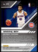 Saddiq Bey 2020 Panini Chronicles Basketball XR Back of Card